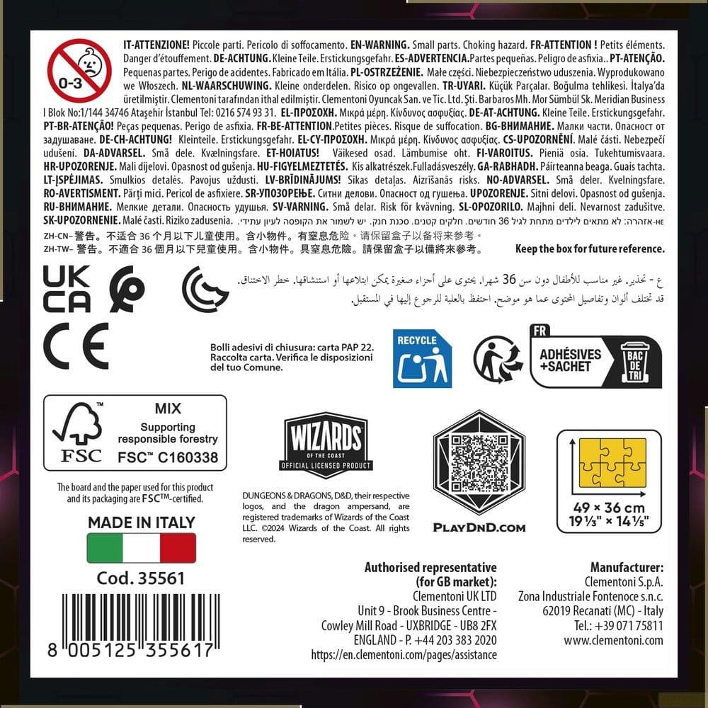 Opakowanie z ostrzeżeniami, znakiem CE, logo FSC i informacjami o produkcie.