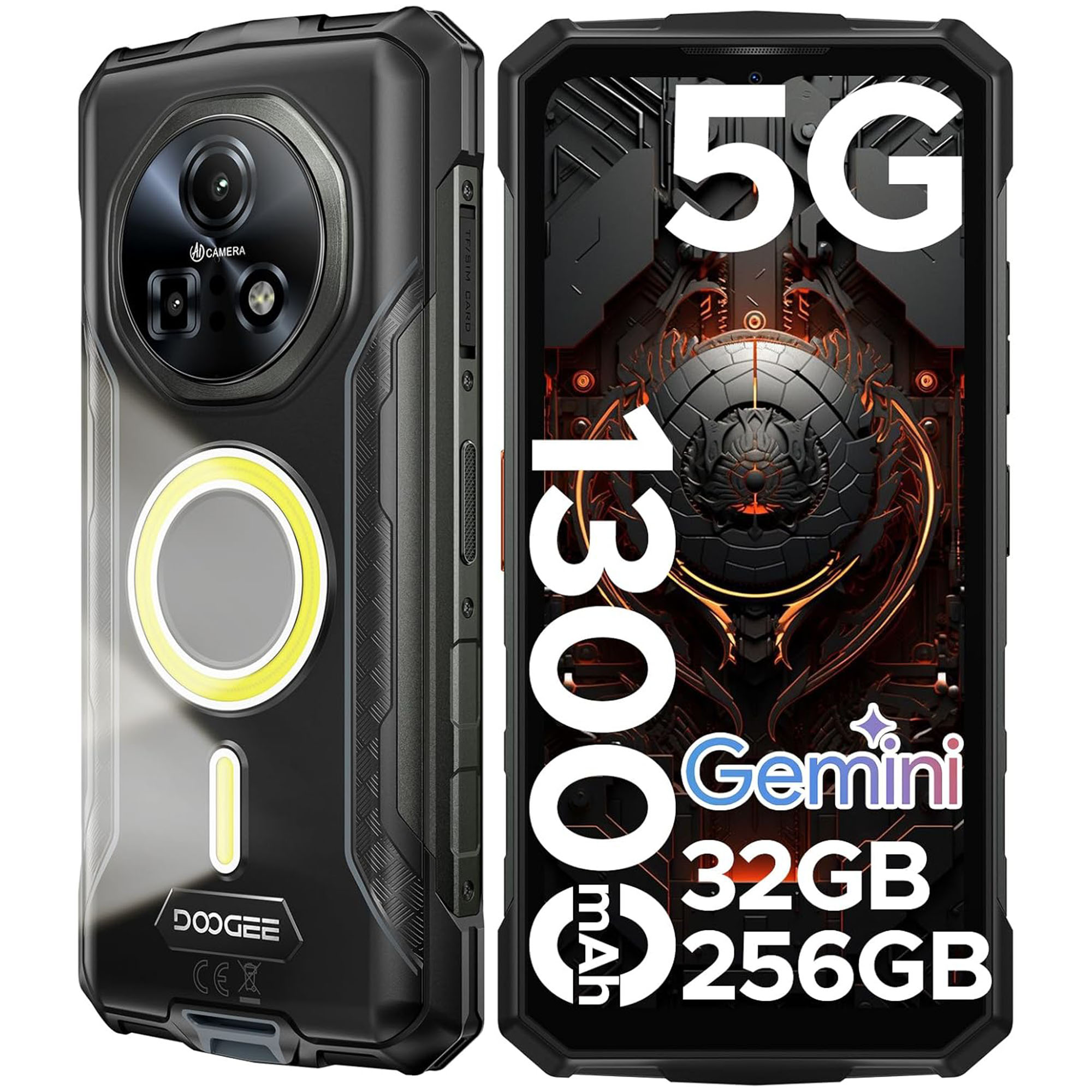 Doogee Smartphone: 1300mAh Akku, 5G, Gemini, 32GB RAM, 256GB Speicher.