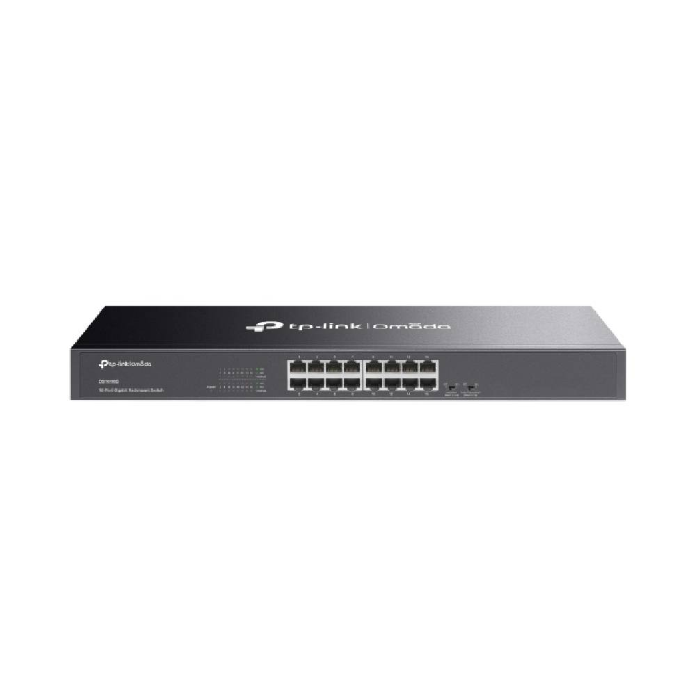 16 portlu gri TP-Link Omada ağ anahtarı.