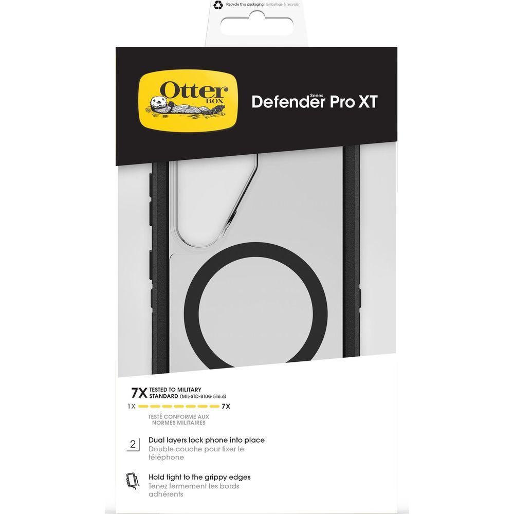 Confezione della custodia OtterBox Defender Pro XT con informazioni sui test standard militari.