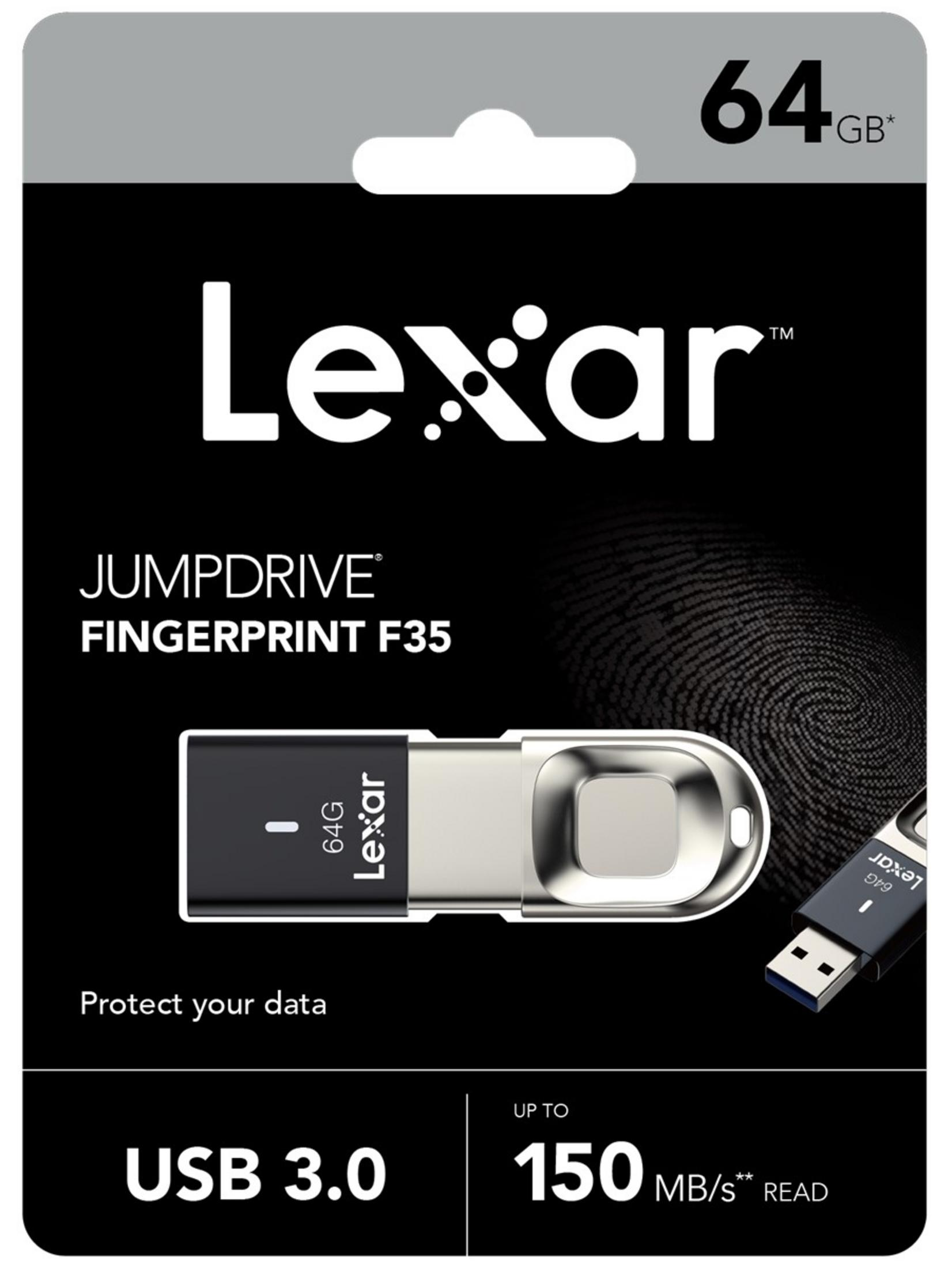 Chiavetta USB Lexar Jumpdrive F35, USB 3.0, 64GB, 150MB/s in lettura.