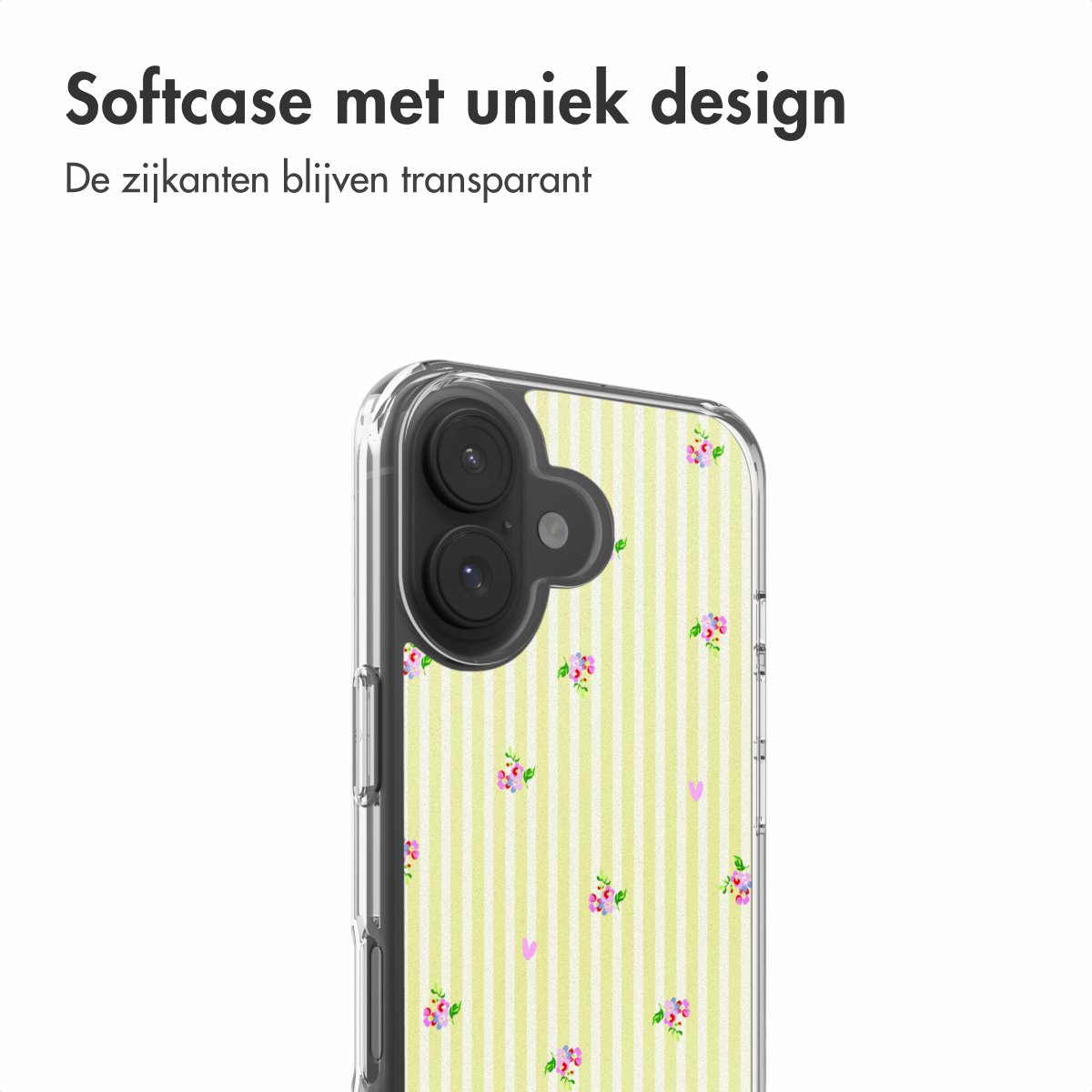 Transparante hoes met gele strepen en kleine bloemenpatronen.