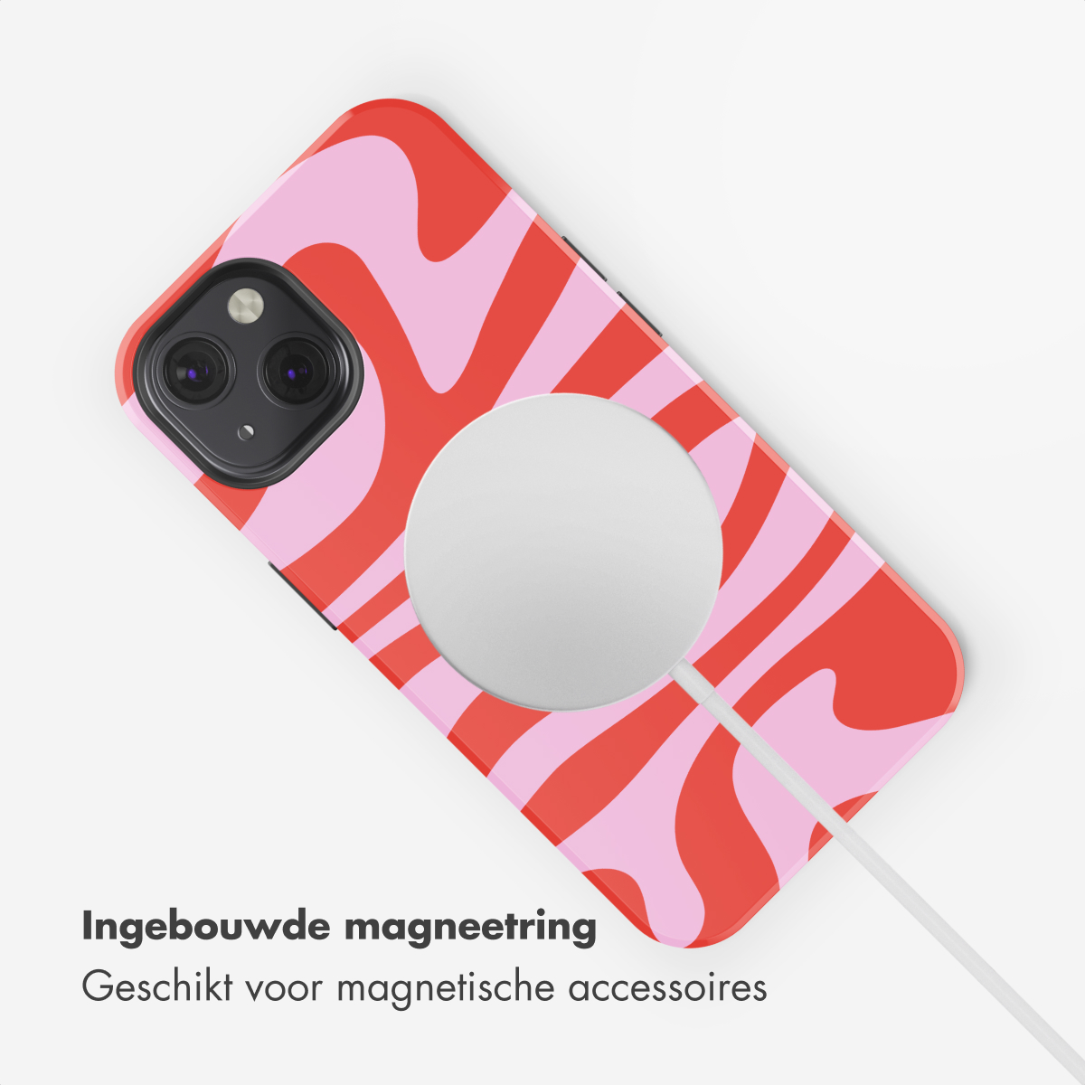 Custodia per Apple iPhone 13 Mini Cover, Smart Display laterale Piccolo display Custodia protettiva per telefono, Custodia antiurto TPU per Apple iPhone 13 Mini-Rosso