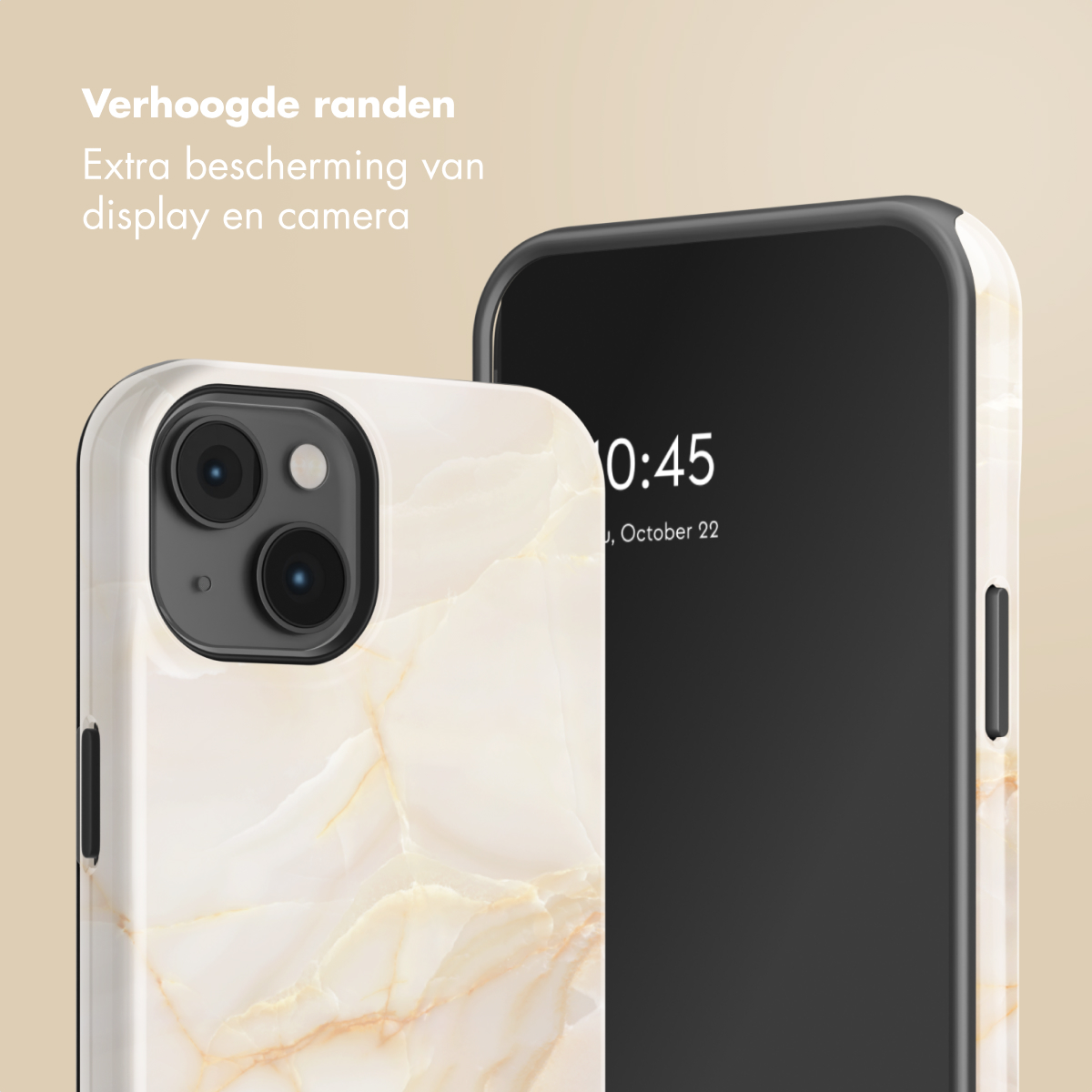 Una cover per telefono con motivo marmorizzato protegge uno smartphone.