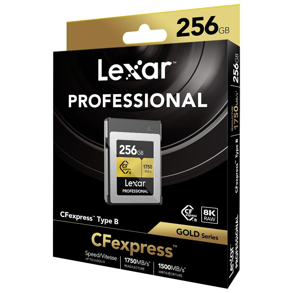 Lexar Professional 256 GB CFexpress Type B Speicherkarte mit 1750 MB/s Lesegeschwindigkeit.