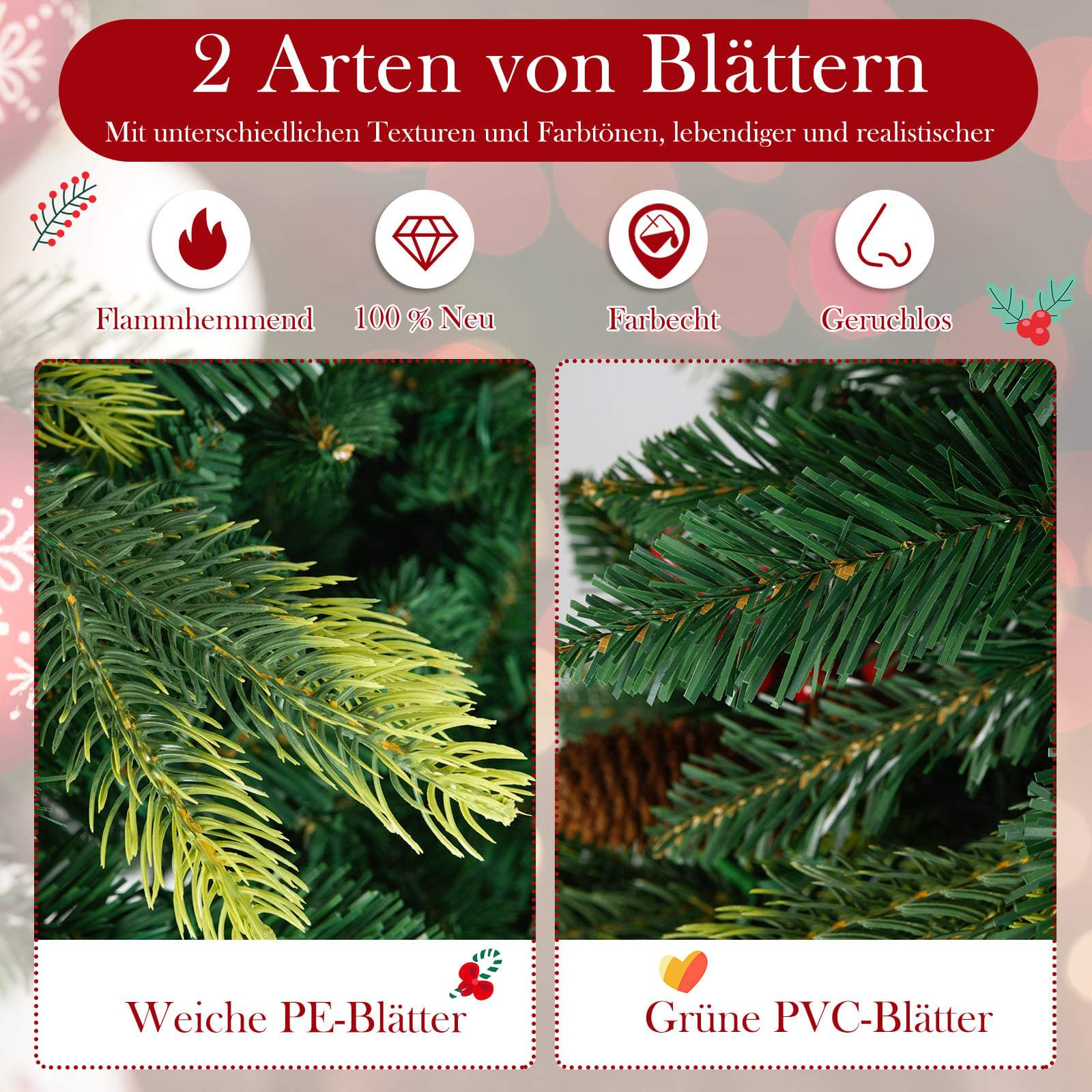 Twee soorten bladeren: zachte PE-bladeren en groene PVC-bladeren.