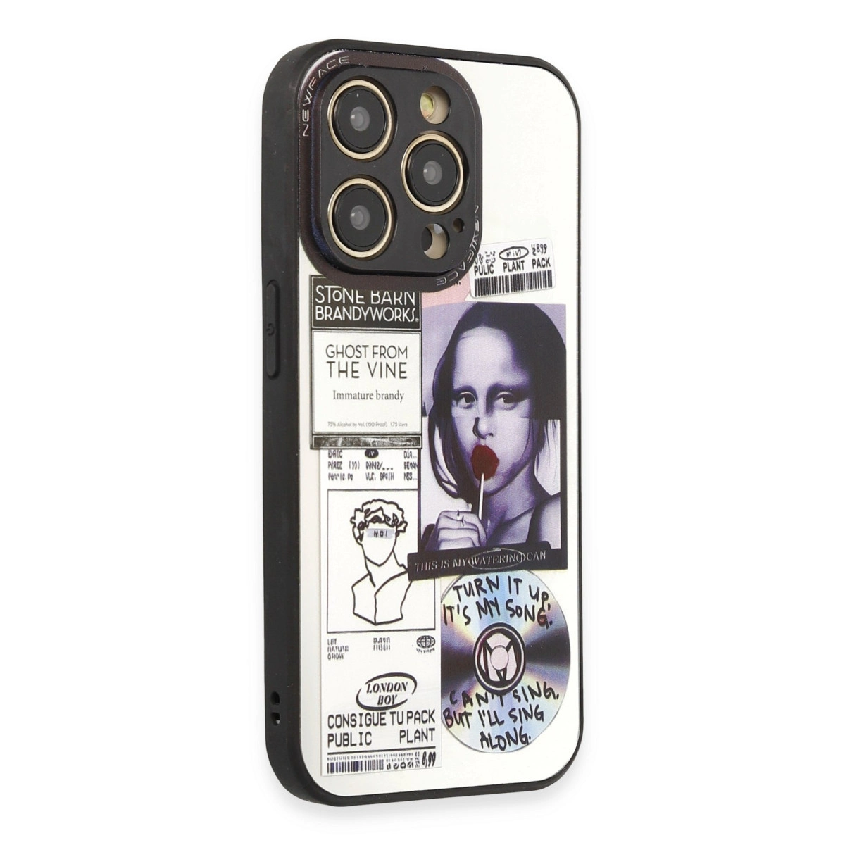 NEWFACE iPhone 14 Pro Uyumlu Mirror Desenli Kapak Telefon Kılıfı Çok Renkli