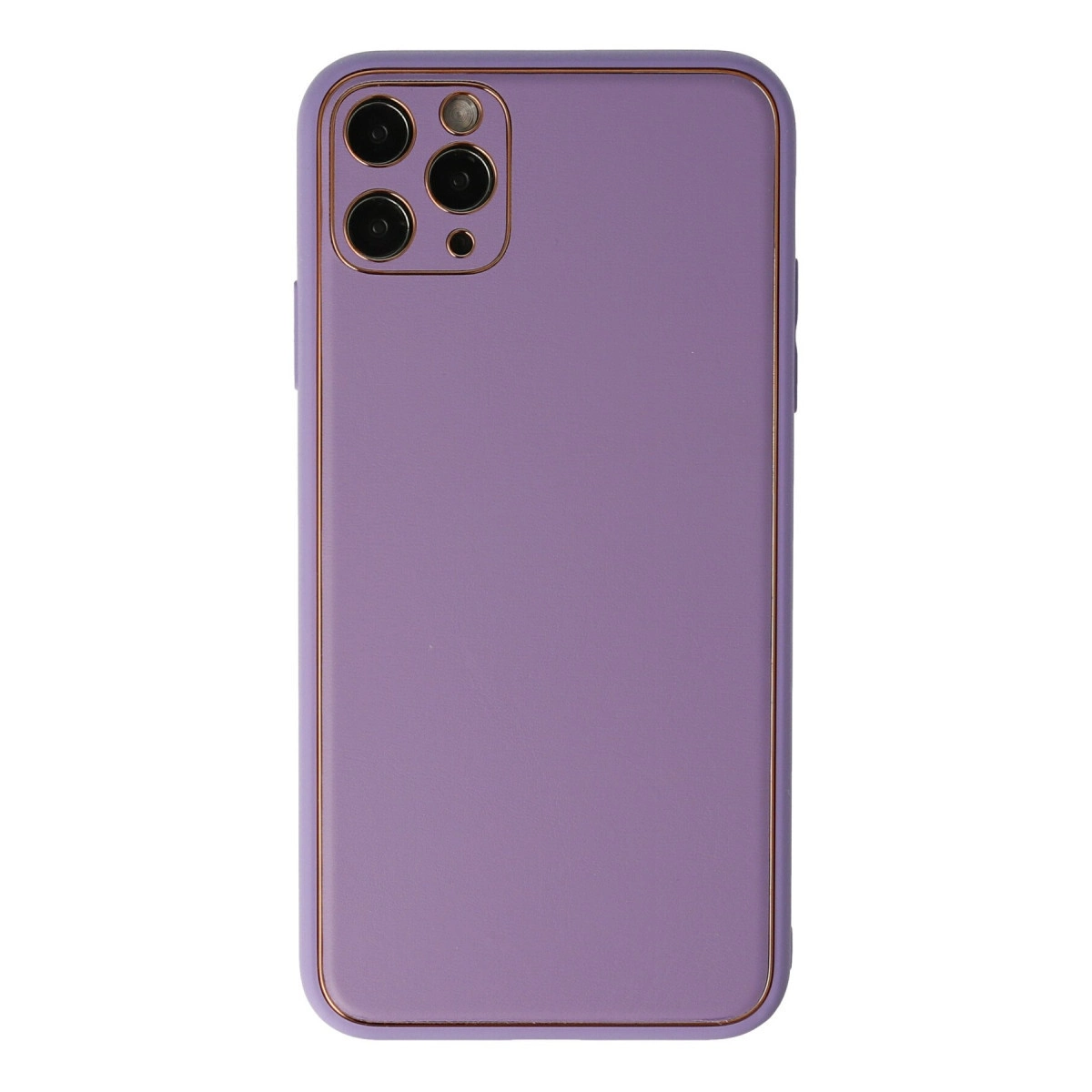 NEWFACE iPhone 11 Pro Max Uyumlu Coco Deri Silikon Kapak Telefon Kılıfı Lila