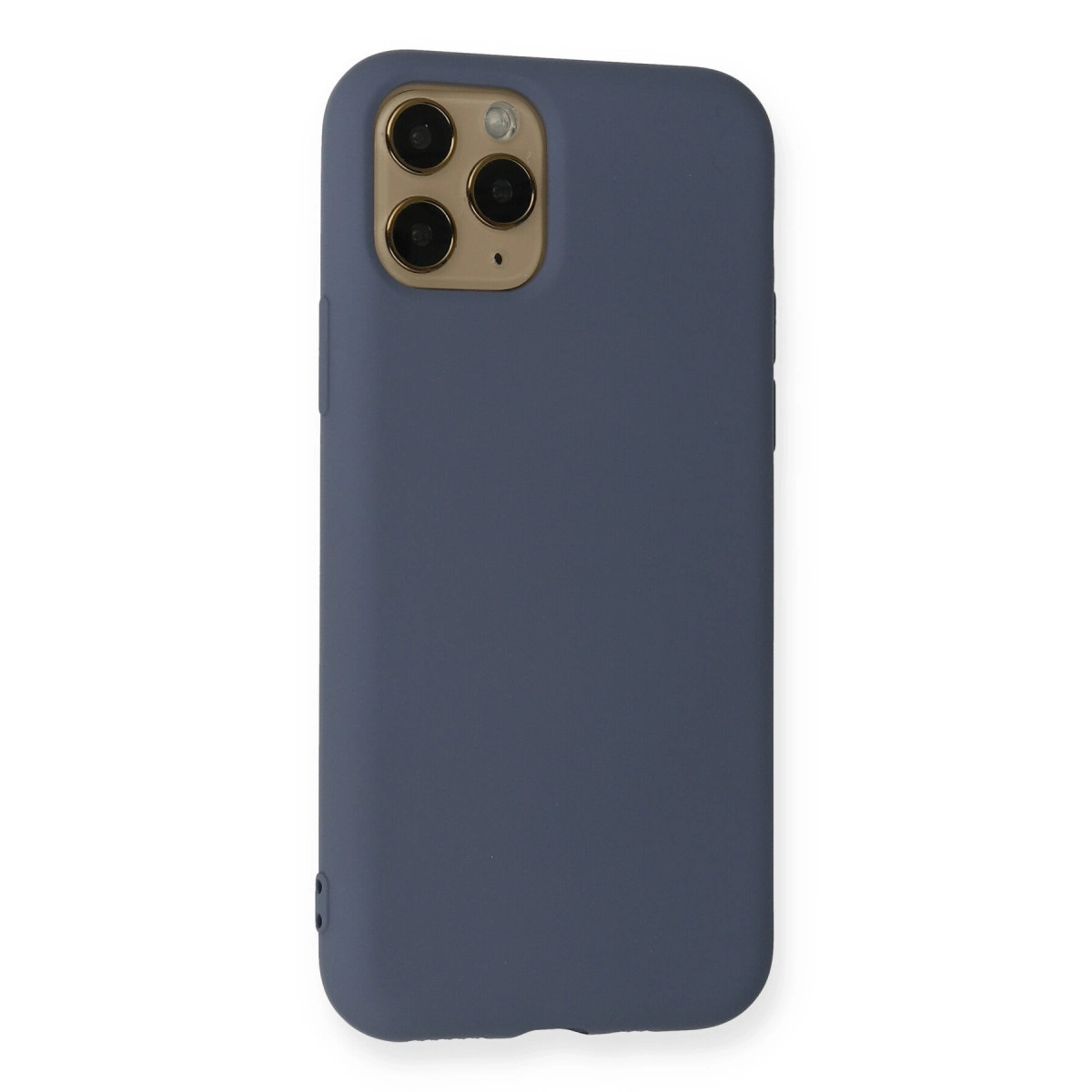 Arkada üç kamera lensi olan lacivert telefon kılıfı.