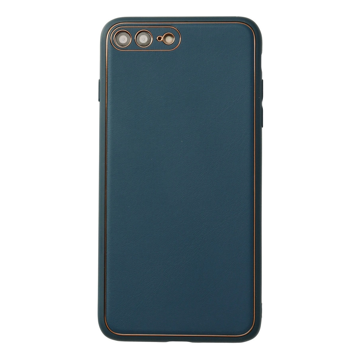 NEWFACE iPhone 7 Plus Uyumlu Coco Deri Silikon Kapak Telefon Kılıfı Mavi