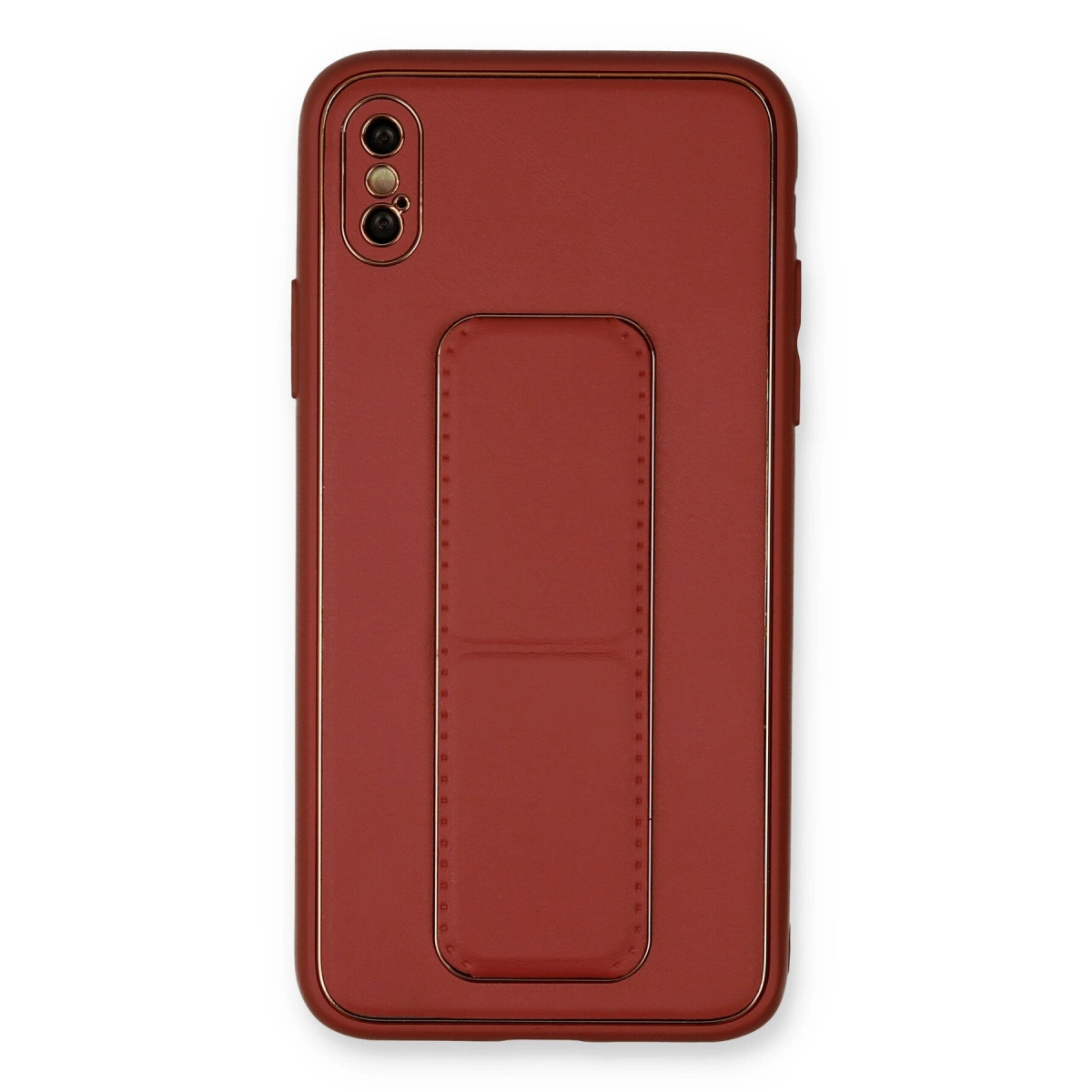 NEWFACE iPhone XS Max Uyumlu Coco Deri Standlı Kapak Telefon Kılıfı Fuşya