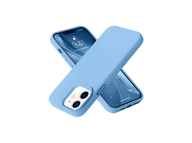 NEWFACE iPhone 12 Uyumlu Nano İçi Kadife Silikon Telefon Kılıfı Mavi