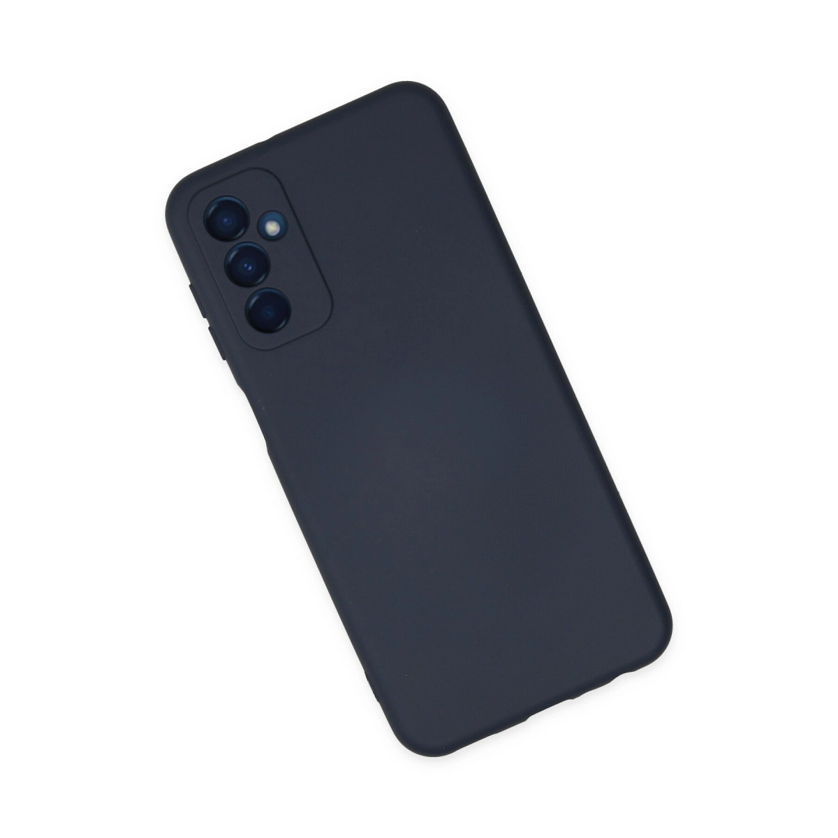 Arkada üç kamera ve flaşa sahip koyu gri telefon.