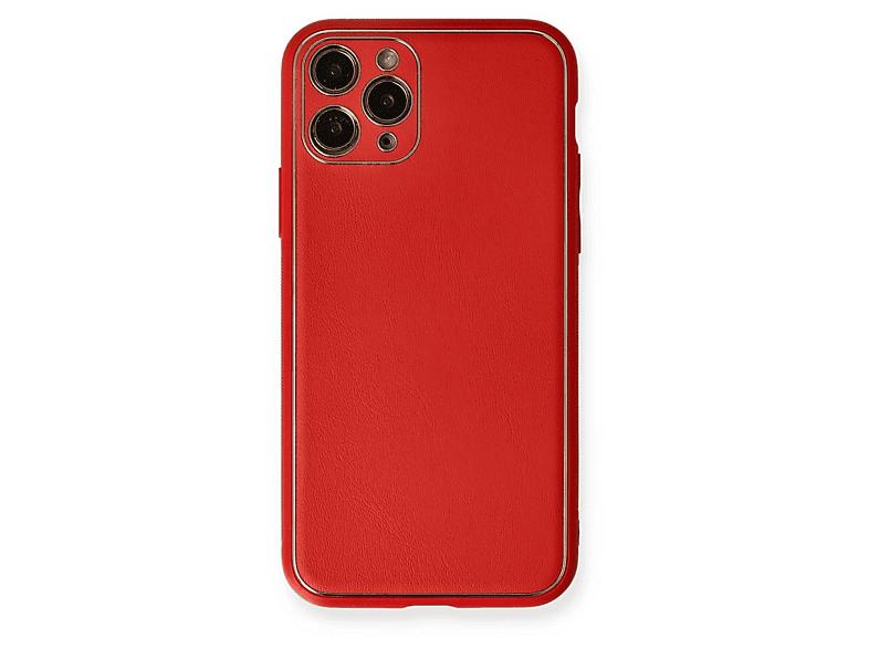 NEWFACE iPhone 11 Pro Max Uyumlu Coco Deri Silikon Kapak Telefon Kılıfı Kırmızı