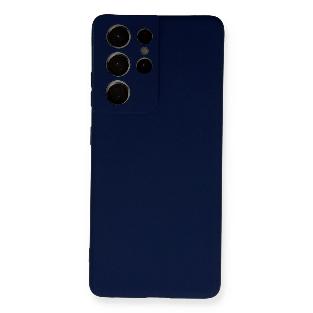 Sol üstte dört kamera lensi bulunan lacivert telefon kılıfı.