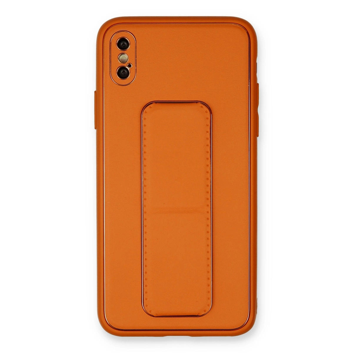 NEWFACE iPhone XS Max Uyumlu Coco Deri Standlı Kapak Telefon Kılıfı Turuncu
