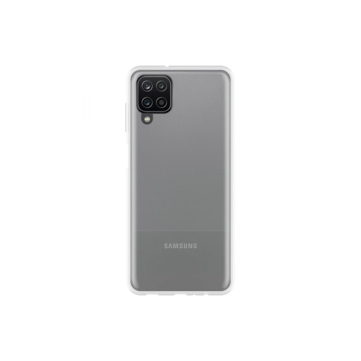 Dörtlü kameraya sahip şeffaf Samsung telefonun arka yüzü.