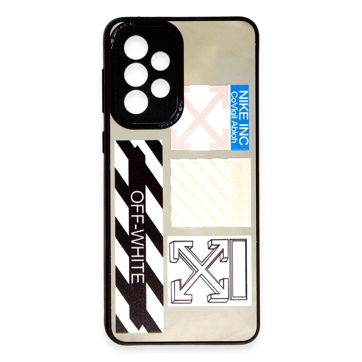 Off-White, Nike ve ok logolu akıllı telefon kılıfı.