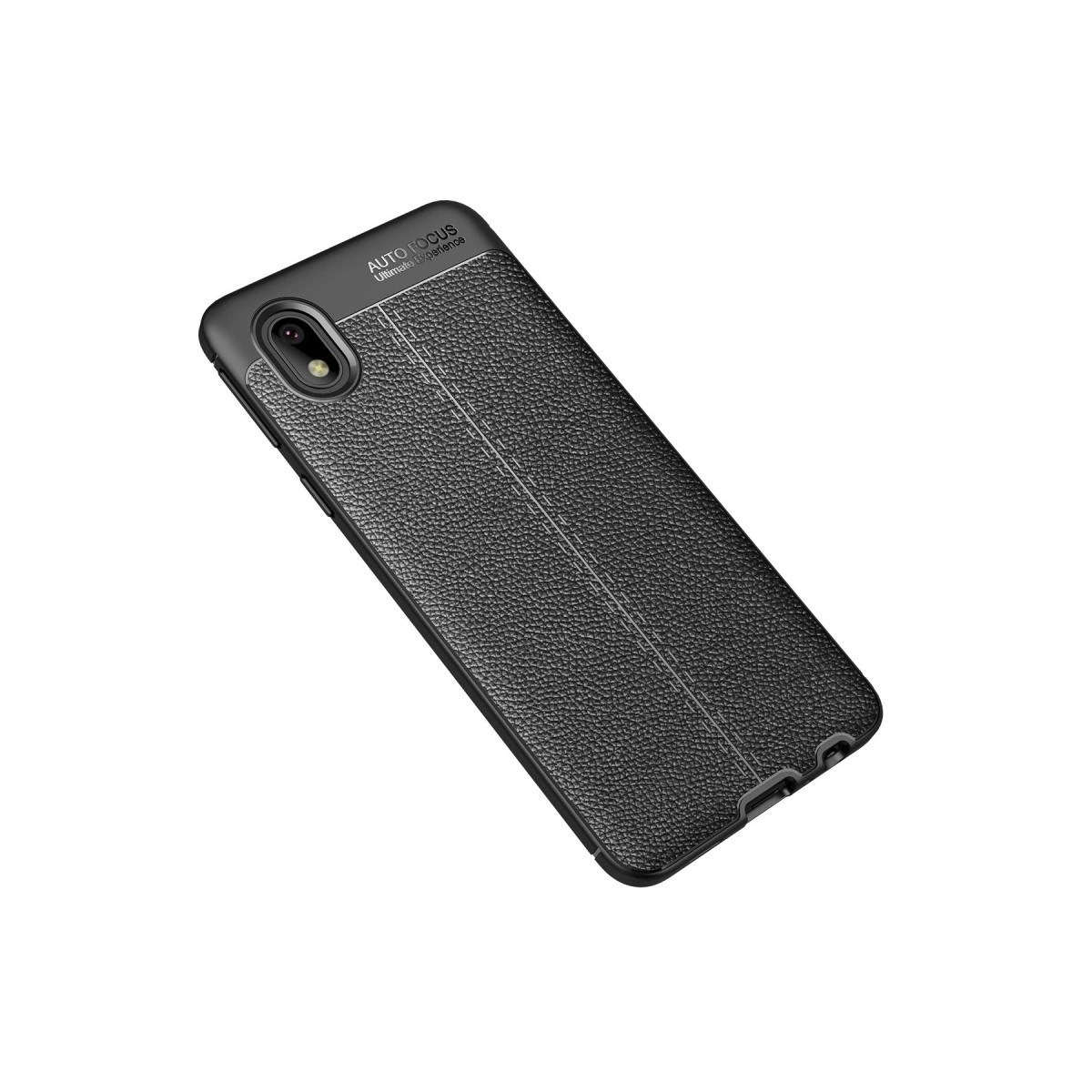 Dokulu arkaya ve görünür kamera lensine sahip siyah akıllı telefon.