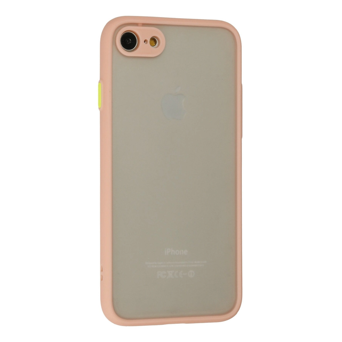 Şeffaf arkalı pembe iPhone kılıfı.