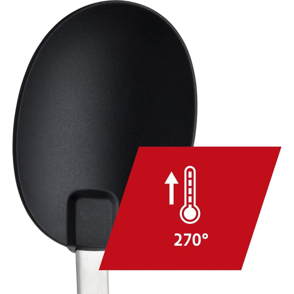 Schwarzer Löffel mit rotem Feld, das Thermometer und 270° zeigt.