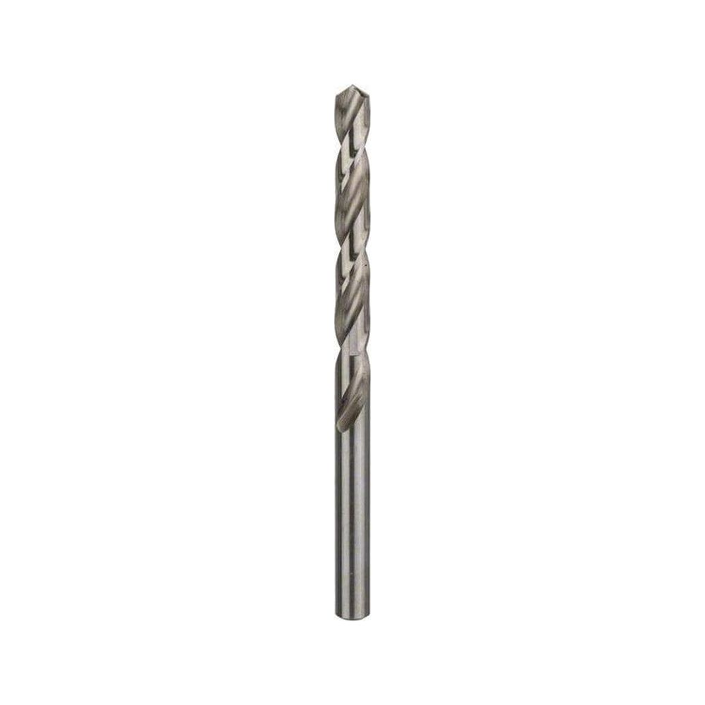 Ein einzelner Metallbohrer mit Spiralrillen und einer Spitze.