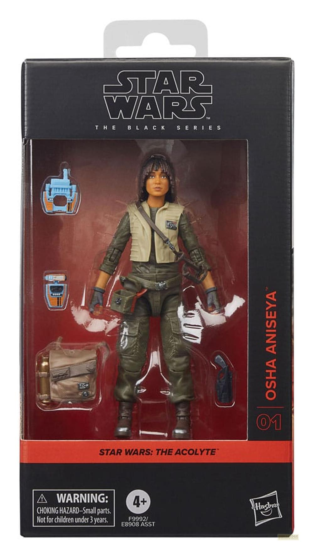 Action figure Star Wars Black Series Osha Aniseya in scatola con accessori.