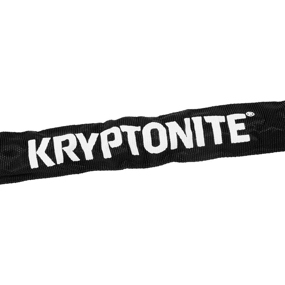 Schwarze Kette mit weißem Kryptonite-Logo.
