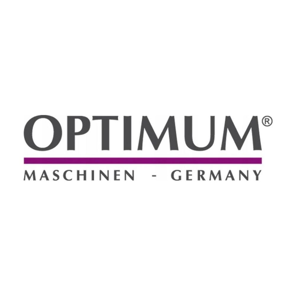 Logo OPTIMUM MASCHINEN GERMANY. Texte gris sur fond blanc.