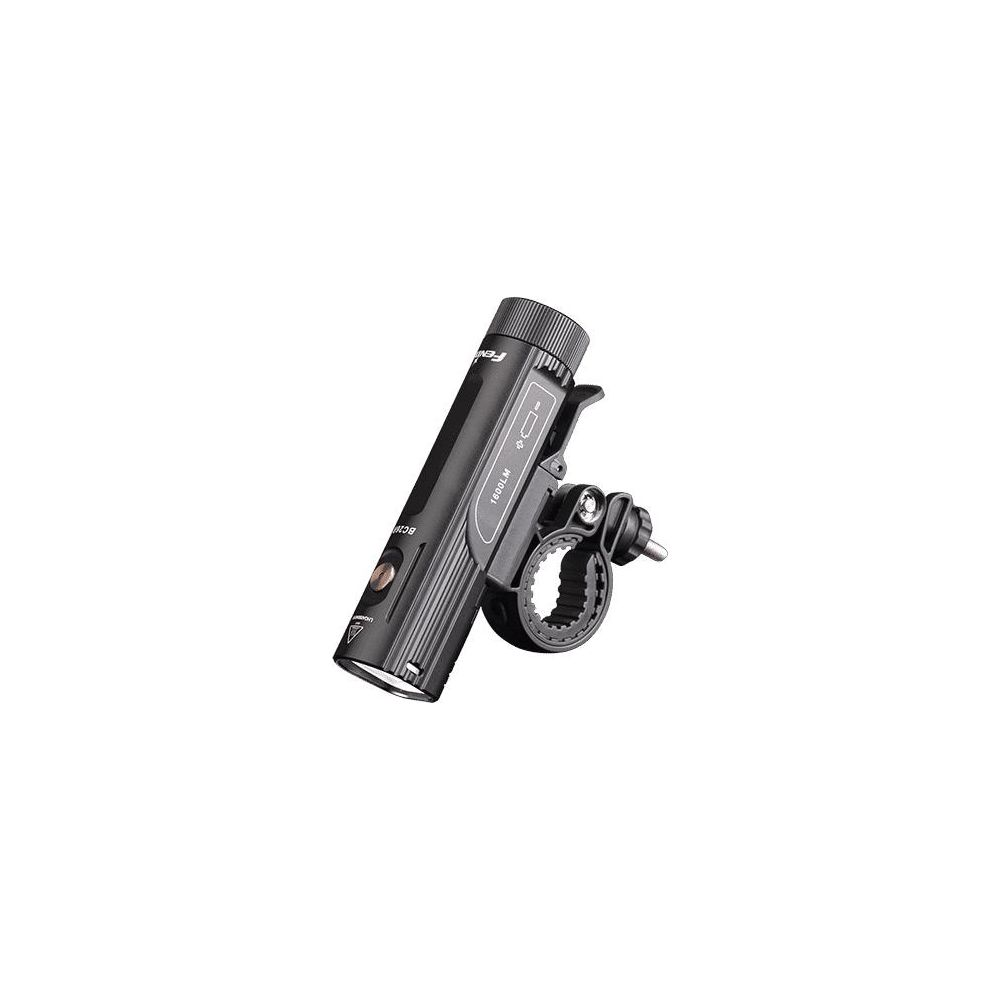 Schwarze Fahrradlampe mit Halterung, 1600 LM.