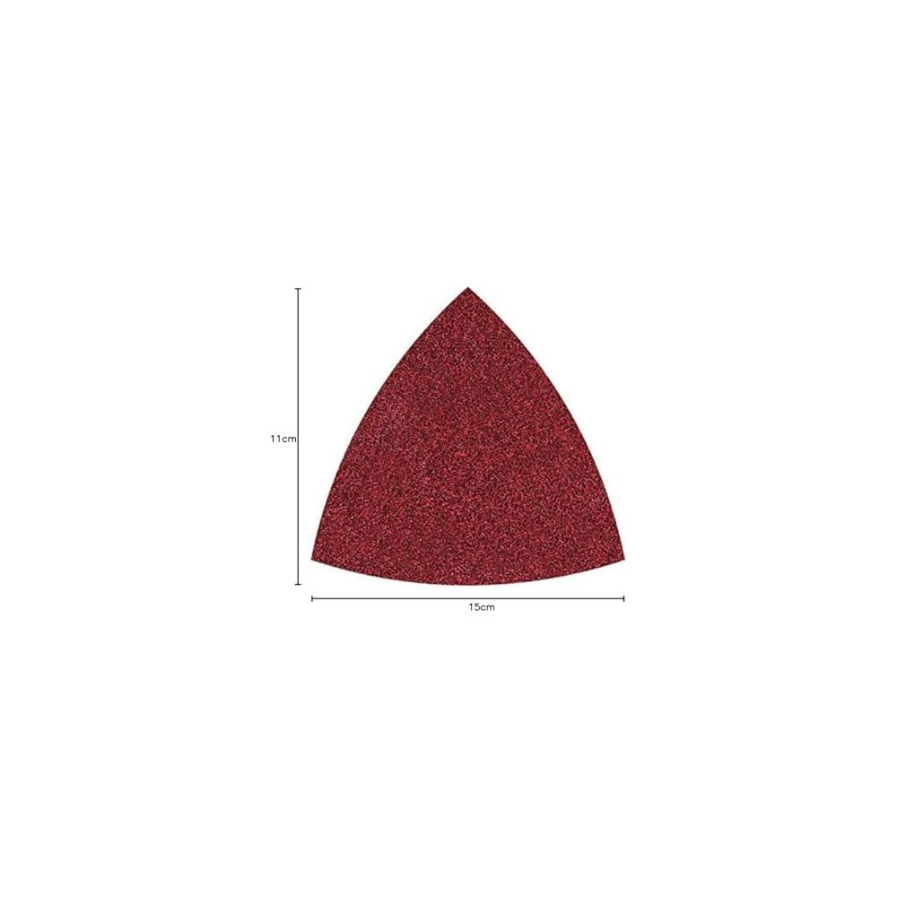 Papier de verre triangulaire rouge, 11x15cm.