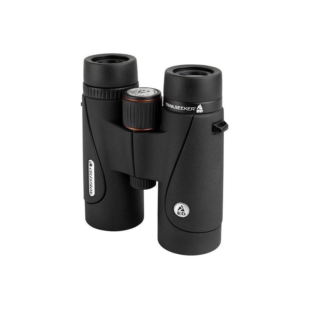 Binocolo nero con logo Celestron e rotella di messa a fuoco.