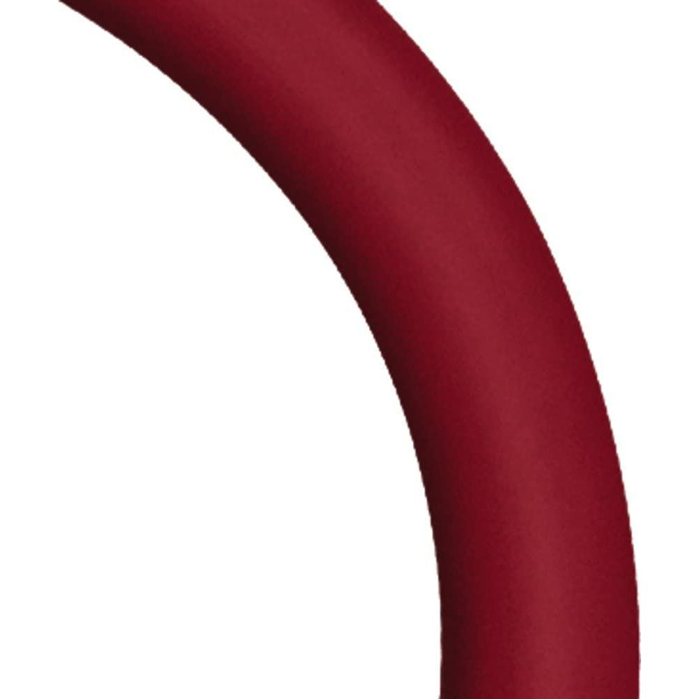 Ein roter, gebogener Stab auf weißem Hintergrund.