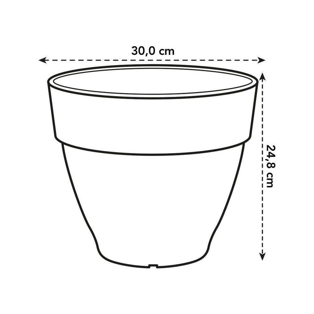 Topf mit Maßen 30,0 cm Breite und 24,8 cm Höhe.