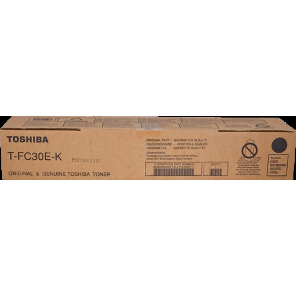 Scatola toner originale Toshiba T-FC30E-K con toner nero.
