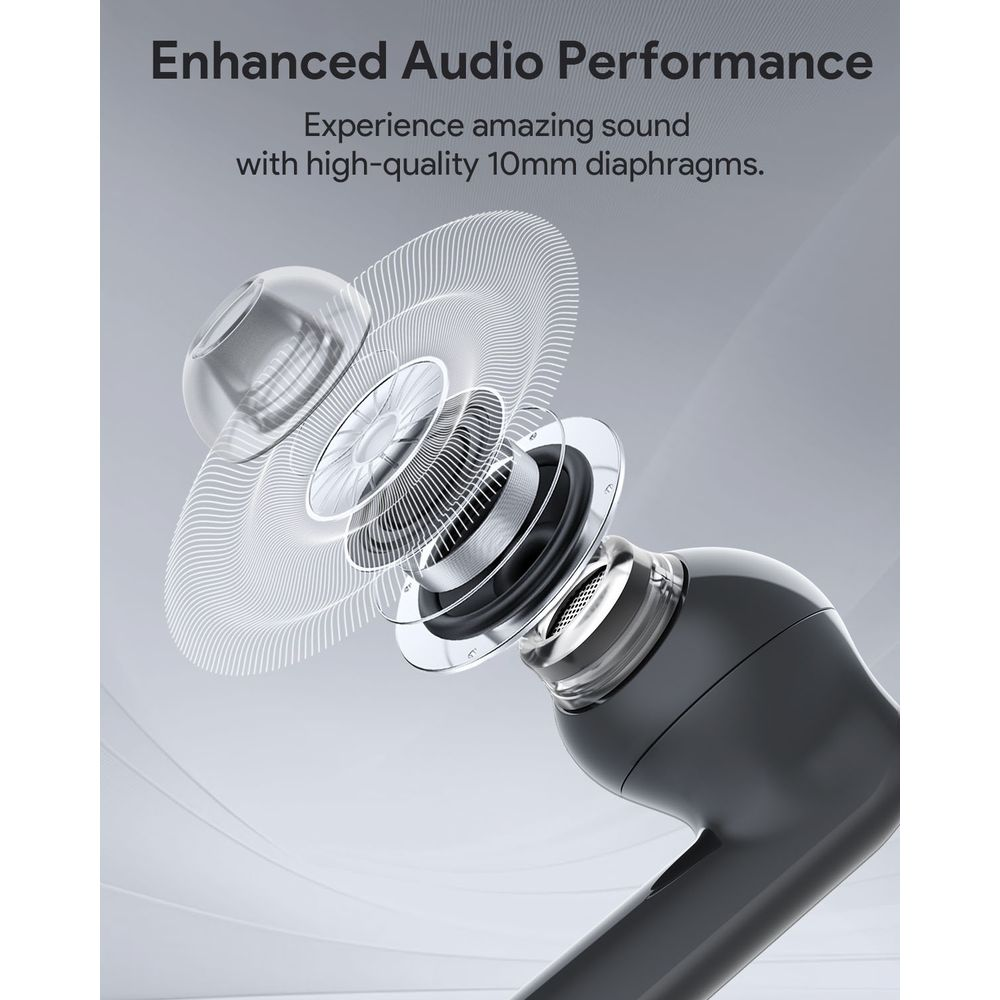 Gelişmiş ses için 10 mm diyaframlı kulaklığın patlatılmış görünümü.