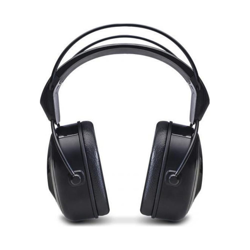 Cuffie nere over-ear con padiglioni imbottiti e archetto regolabile.