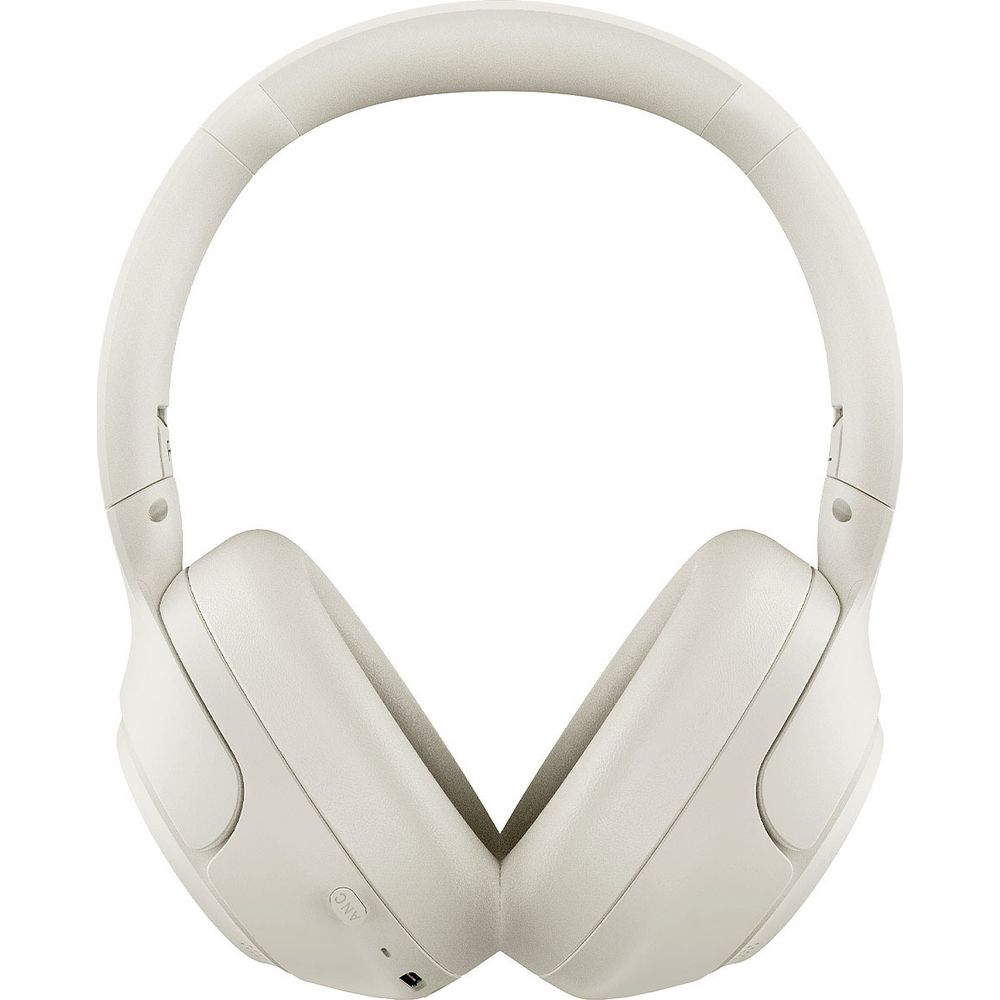 Un casque blanc supra-auriculaire avec arceau rembourré.