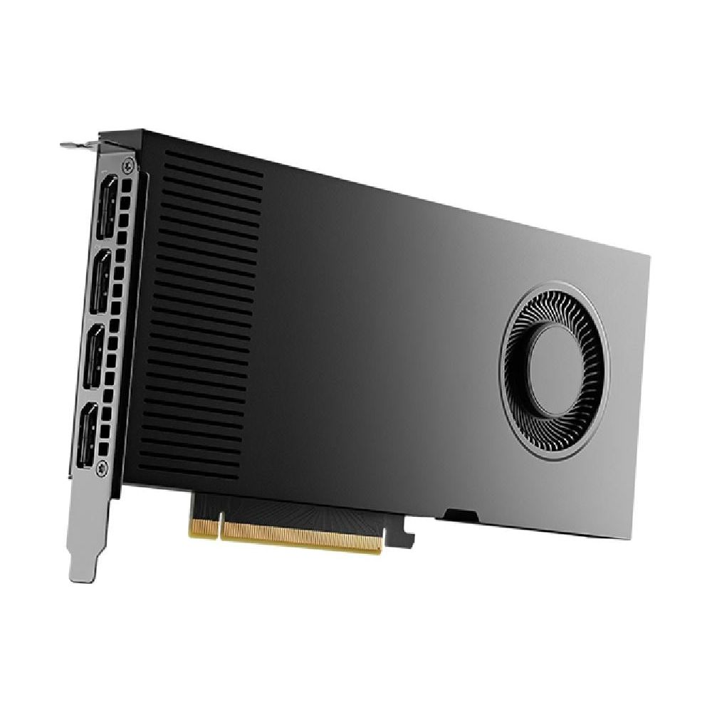 Szara karta graficzna z wentylatorem i portami.