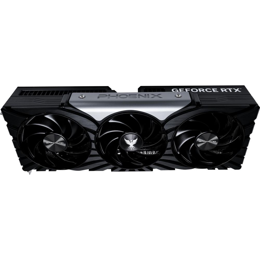 A black graphics card with three fans and 