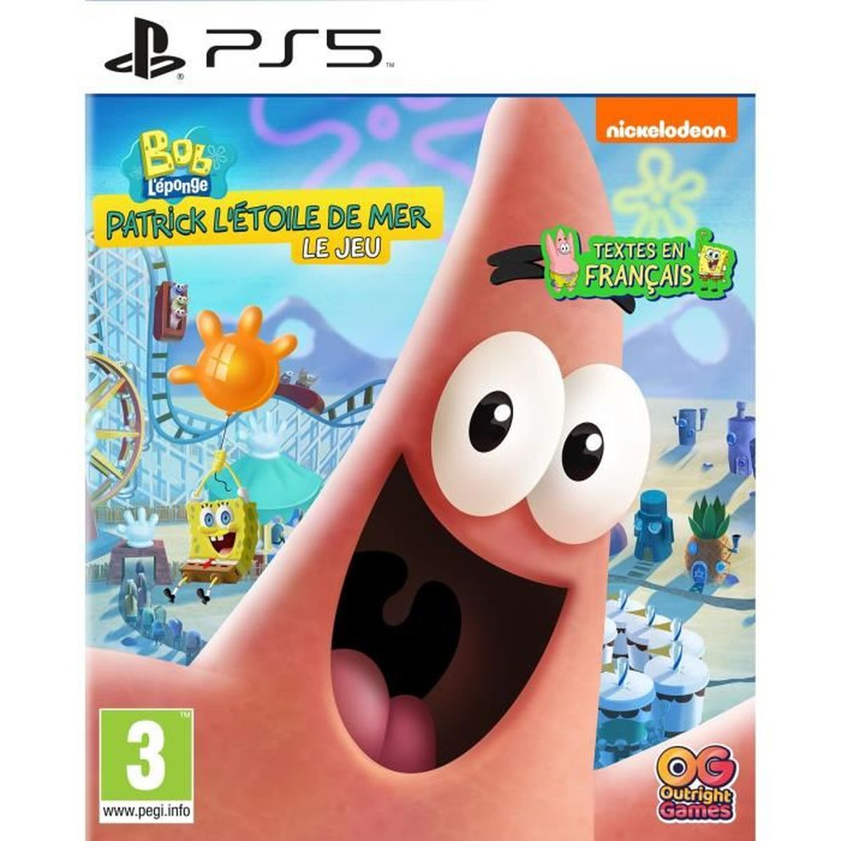 Copertina videogioco di Patrick Stella con Spongebob e amici.
