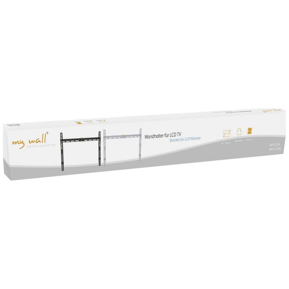Emballage d'un support mural pour TV LCD montrant deux supports.