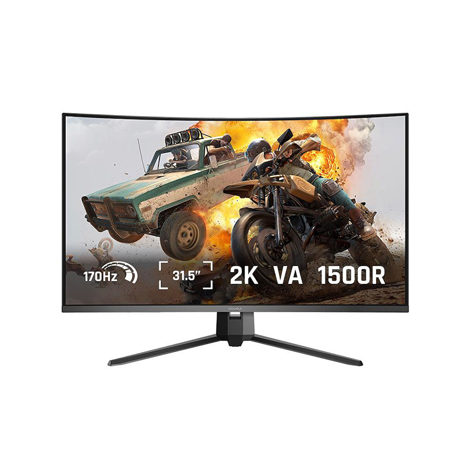 KOORUI G3221SC VA Curved 31,5 inç QHD 1 ms 170 Hz Gaming Monitör Siyah