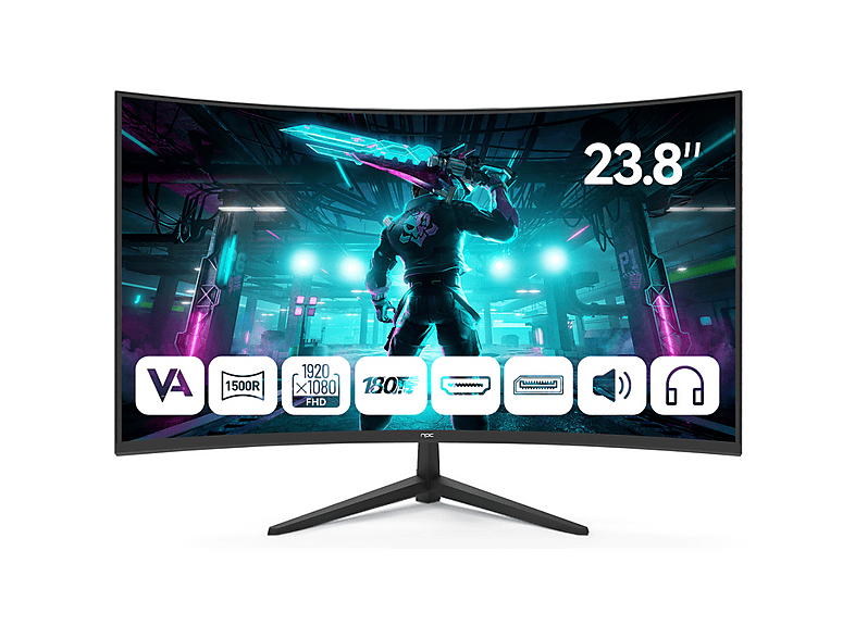 NPC MD240K-V181 VA Curved 23,6 inç Full-HD 1 ms 170 Hz Gaming Monitör ...