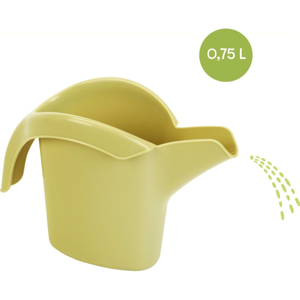 Un annaffiatoio giallo chiaro da 0,75 L con beccuccio.