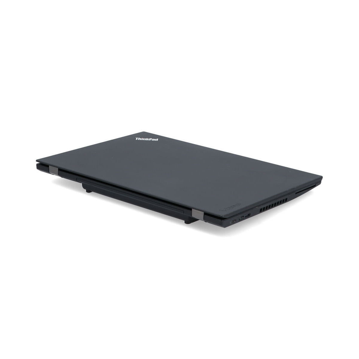 Ein geschlossener schwarzer Laptop mit 