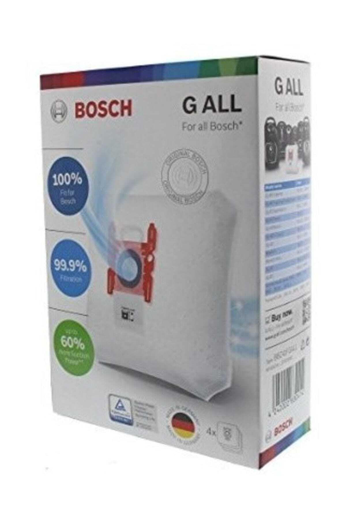 Bosch G ALL elektrikli süpürge torbası ambalajı, %100 uyum, %99,9 filtreleme.