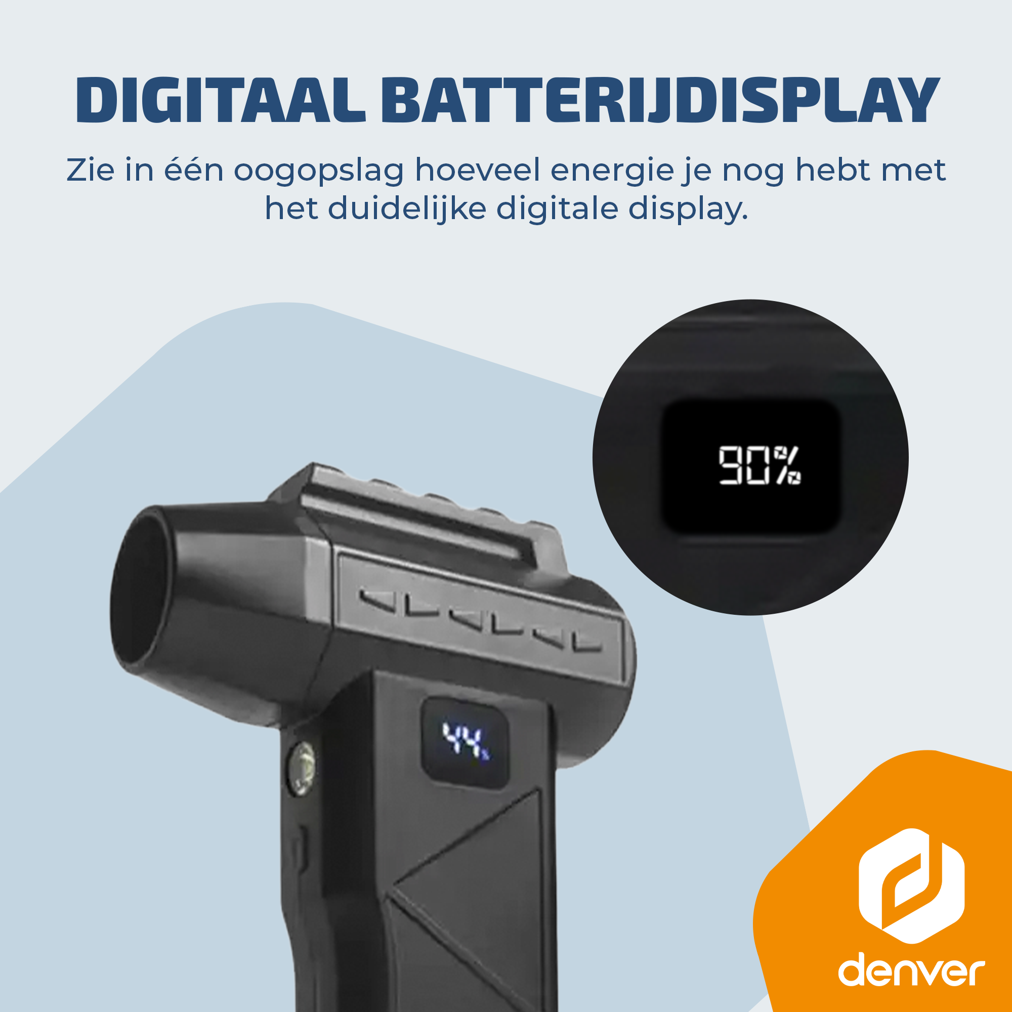 Black device with digital displays showing 44% and 90%.