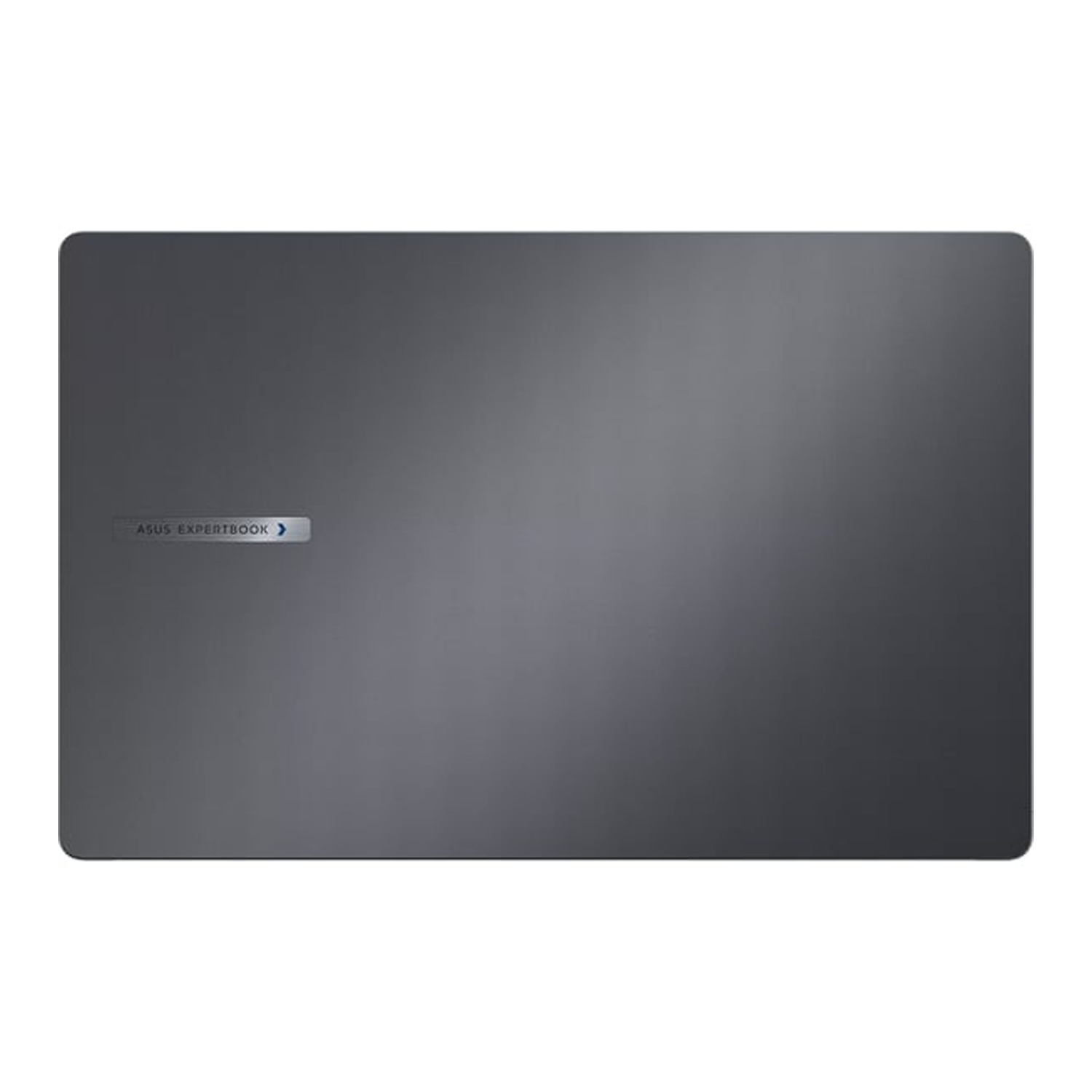 ASUS EXPERTBOOK logolu koyu gri dizüstü bilgisayar kapağı.