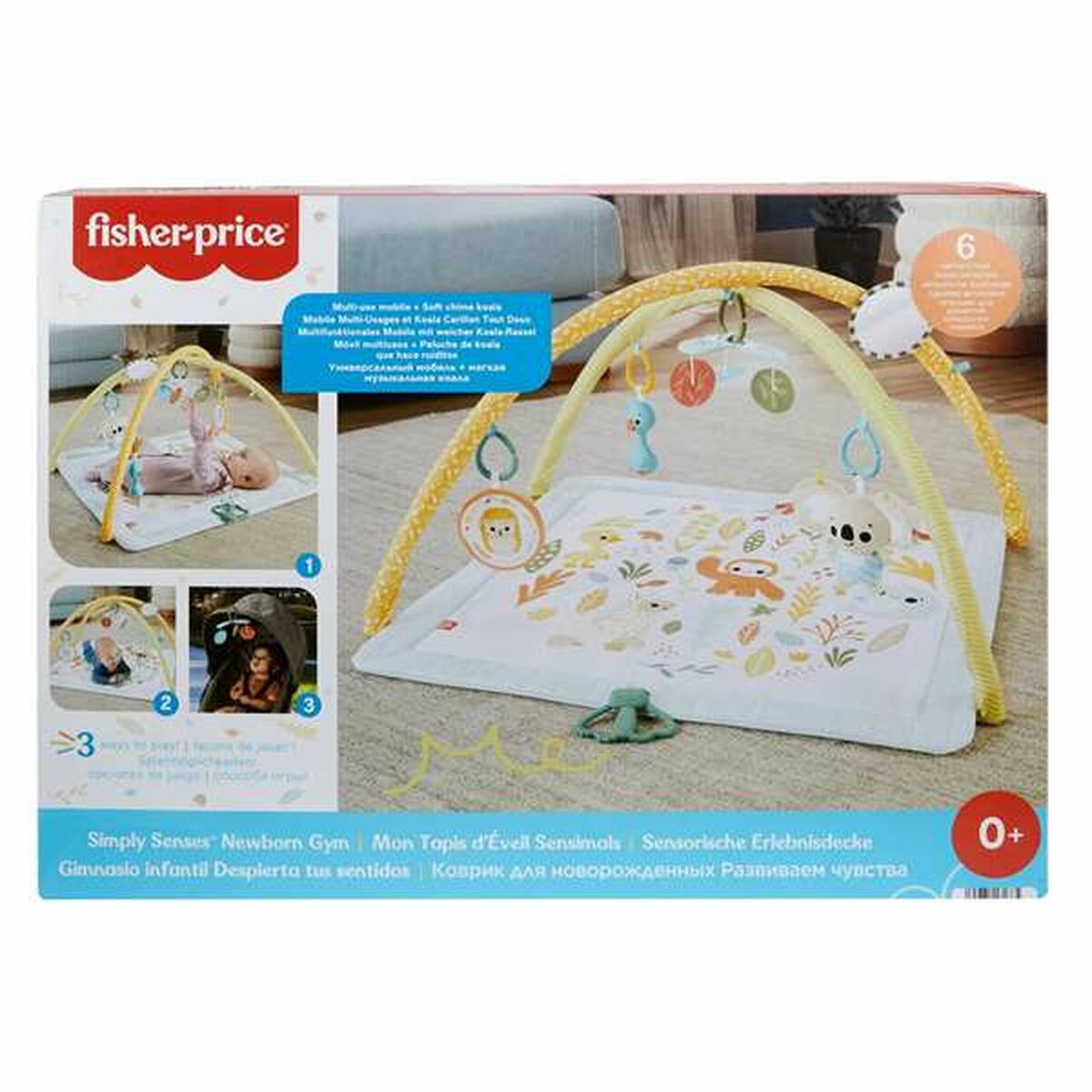 Fisher-Price Spieldecke mit Spielbogen, Greifspielzeug und Koala-Anhänger.